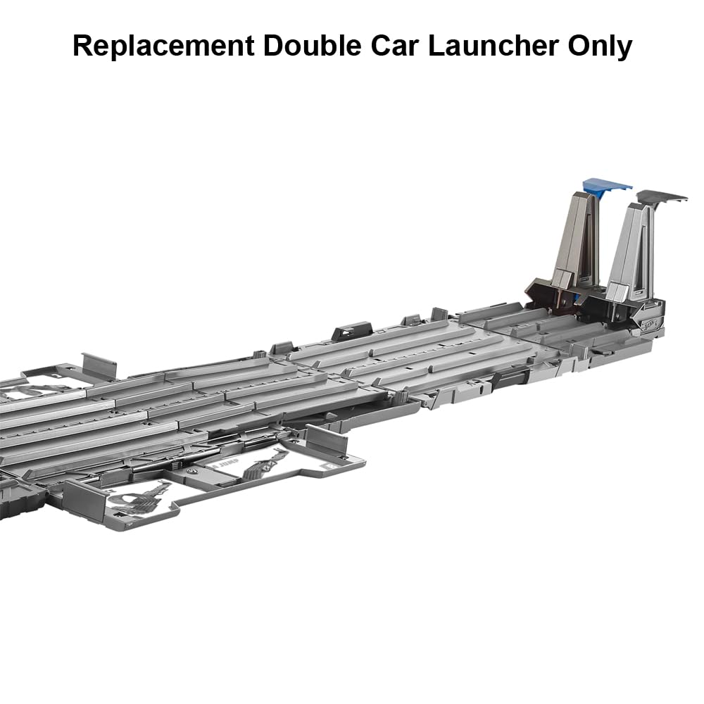 Hot Wheels Replacement Part Race Crate Playset for Die-Cast Vehicles - GKT87 ~ Replacement Gray and Blue Double Car Launcher