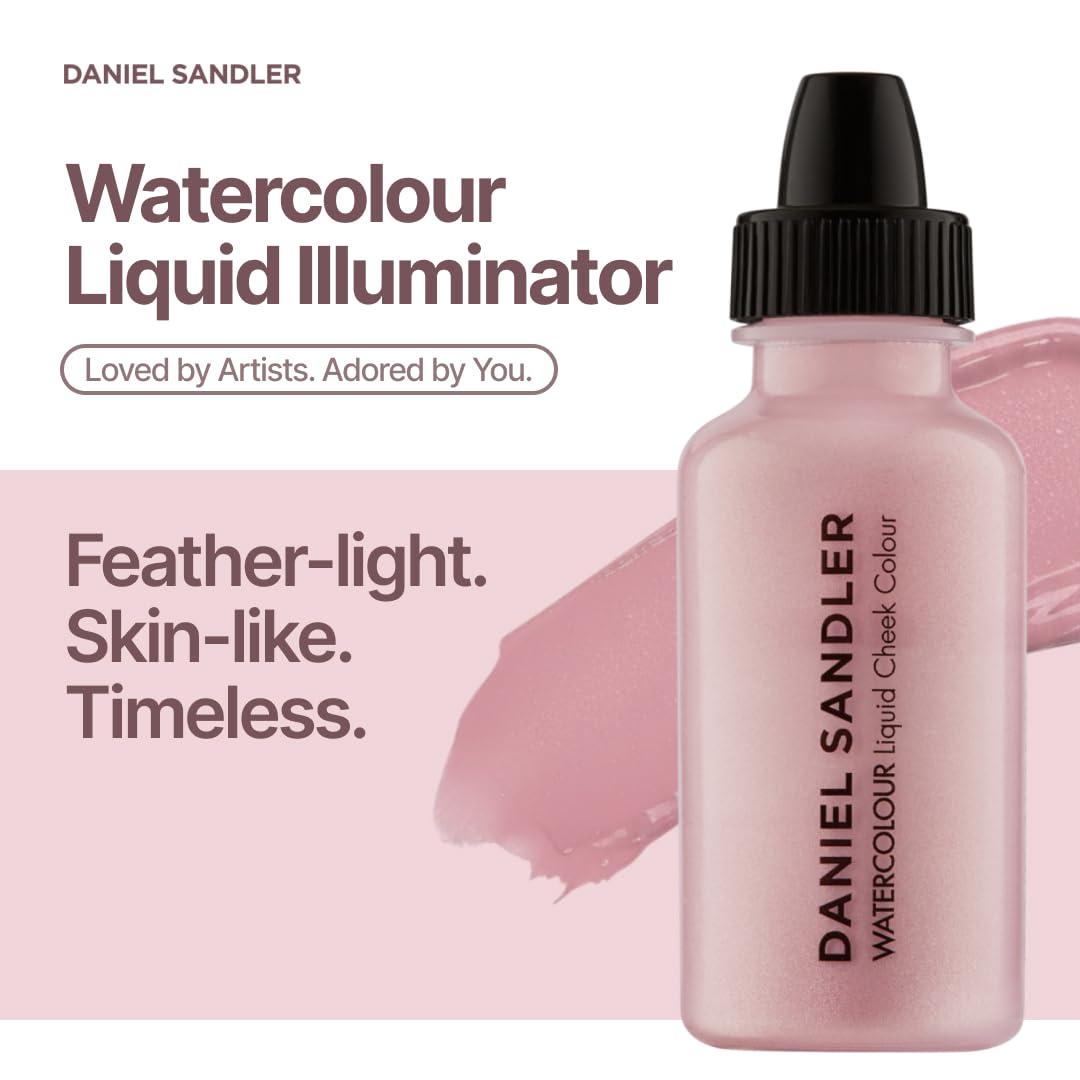 Daniel Sandler WATERCOLOUR LIQUID ILLUMINATOR 'ICING' 15ml - Liquid Shimmer Makeup, Highlighter - Oil-Free, Lightweight, Buildable & Long-Lasting