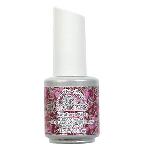 IBD Just Gel Soak Off Pink Glitter Nail Polish, Eu-Phor-A-Kiss, 0.5 Fluid Ounce Beauty & Personal Care IBD