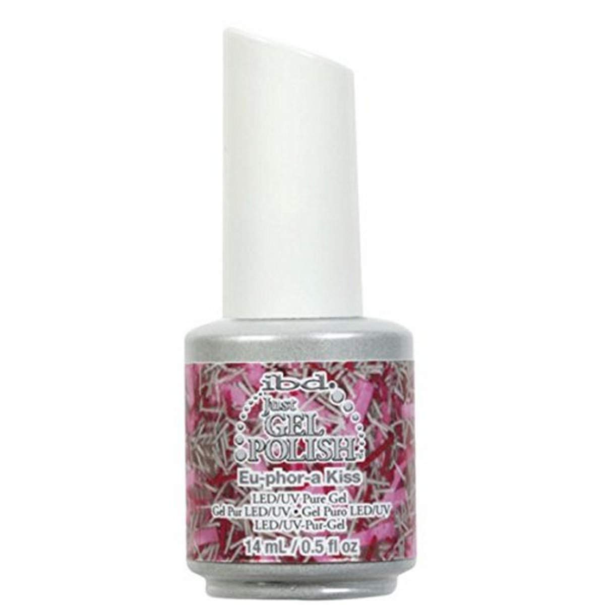 IBD Just Gel Soak Off Pink Glitter Nail Polish, Eu-Phor-A-Kiss, 0.5 Fluid Ounce Beauty & Personal Care IBD