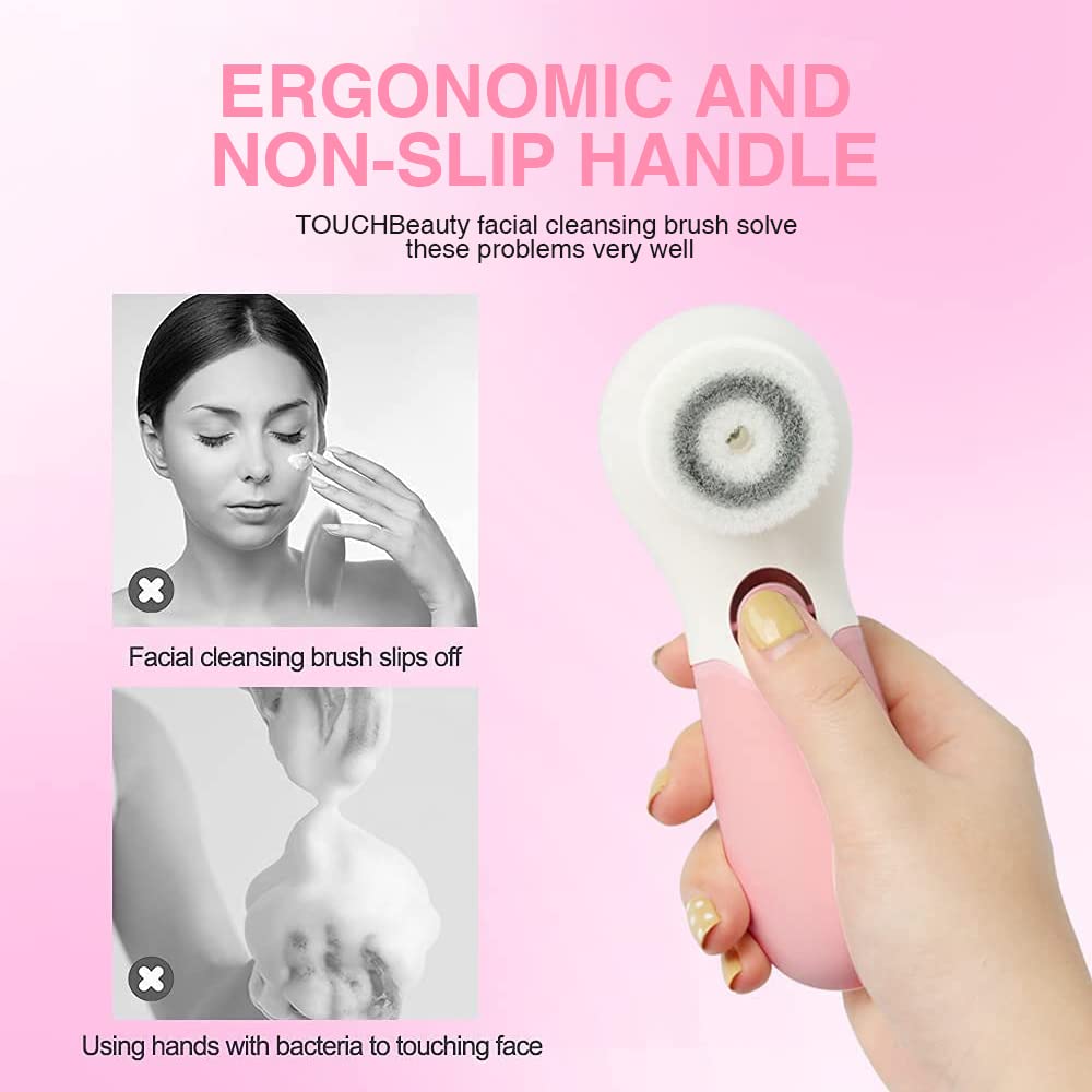 TOUCHBeauty Spin Brush Face Cleanser with 3 Brush Heads for Deep Cleansing Exfoliation and Massaging Beauty and Personal Care TOUCHBeauty