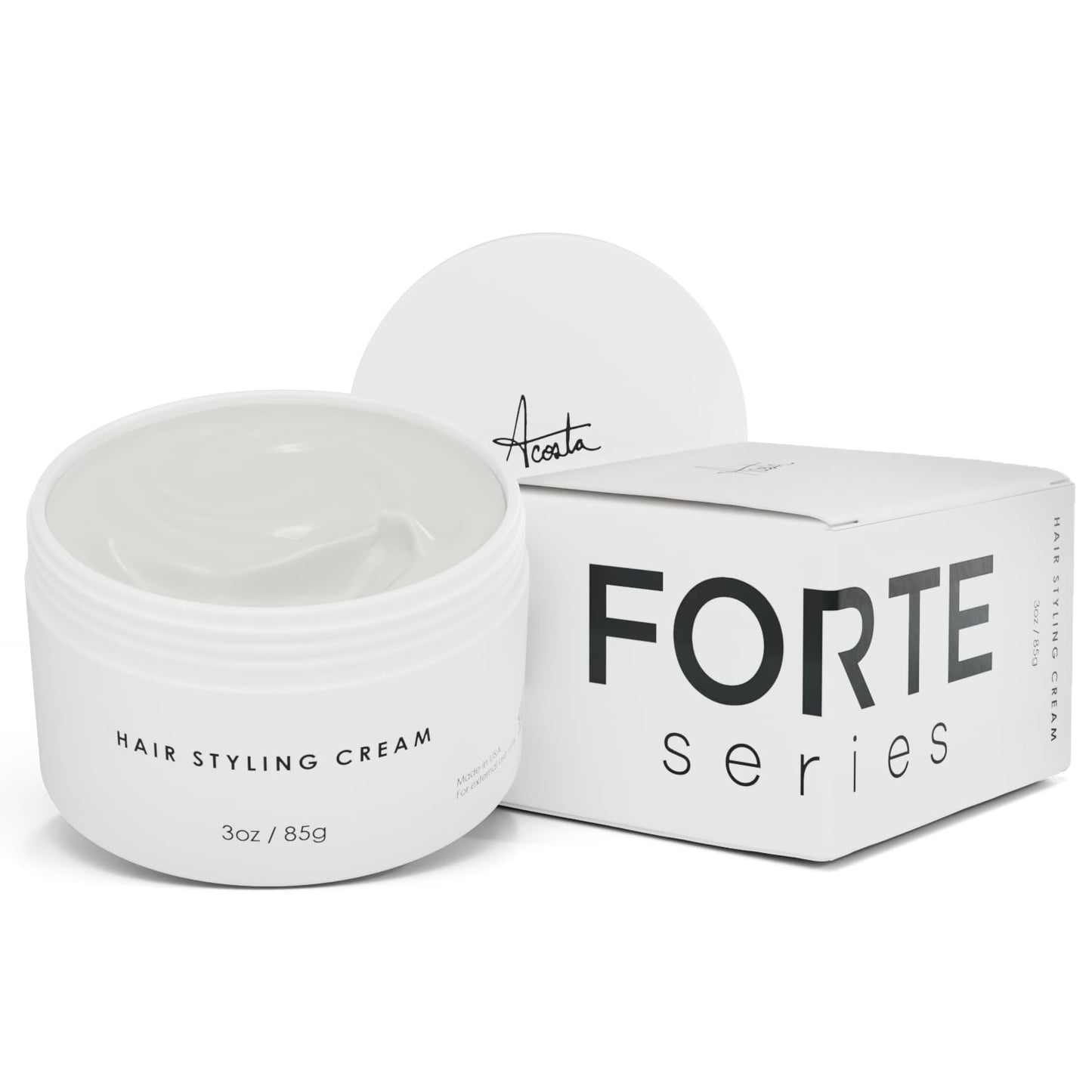 Forte Series Hair Styling Cream, 3 oz, Medium Hold, Light Cream, Volumizing & Thickening Cream for Men, Water Soluble Hair Texturizer for Easy Washout