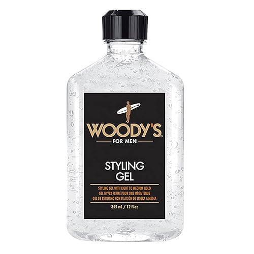 Woody's Styling Gel for Men - Alcohol-Free Men's Hair Gel with Light to Medium Hold, No Crunch, Touchable Finish, 12 fl oz