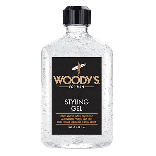 Woody's Styling Gel for Men - Alcohol-Free Men's Hair Gel with Light to Medium Hold, No Crunch, Touchable Finish, 12 fl oz