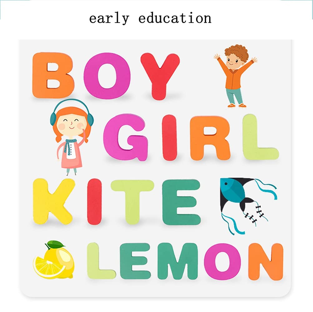 Wooden Puzzles for Toddlers – Alphabet & Number Chunky Wood Puzzle Board, Preschool Educational Learning Toy for Boys & Girls, Kindergarten