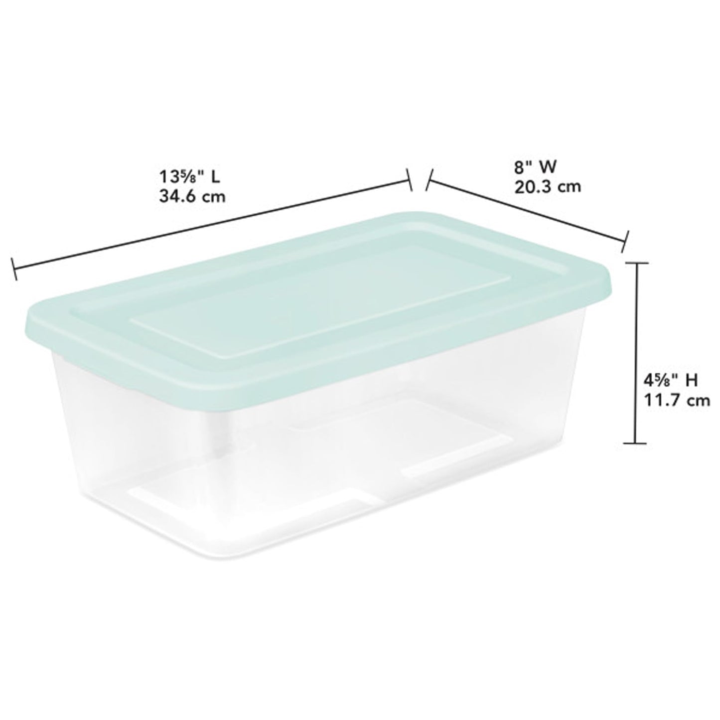 Sterilite 5-Pack Stackable Storage Bin with Lid, Clear Plastic Design, 6 Quart