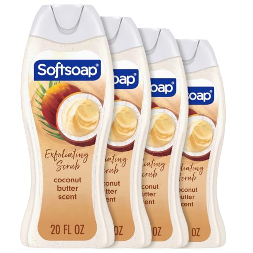 Softsoap Body Wash, Coconut Butter Scrub , Exfoliating Body Wash, 20 Ounce, 4 Pack Beauty and Personal Care Softsoap Default Title