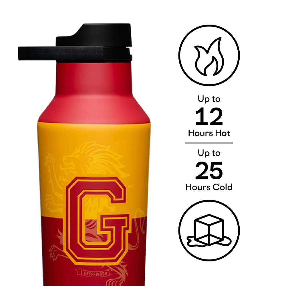 Corkcicle Harry Potter Gryffindor Insulated Canteen Travel Water Bottle, Triple Insulated Stainless Steel, Keeps Beverages Cold for 25 Hours or Warm
