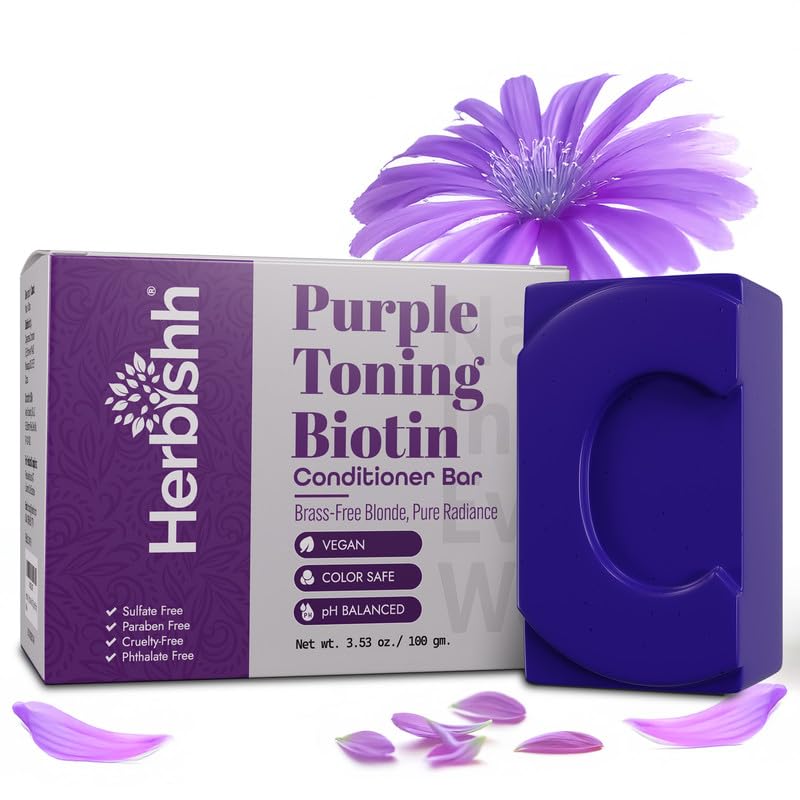 Herbishh Conditioner Bar, Moisturizing & Strengthening, Solid for Dry, Damaged & Thinning Hair, All Hair Types, Paraben-Free & Sulfate-Free, 3.53 oz