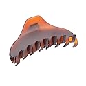Parcelona French Skinny Boss Medium Dark Brown Shell Matte Finish Covered Spring Jaw Hair Claw Clip Clutcher Clamp - 3.5 Inches