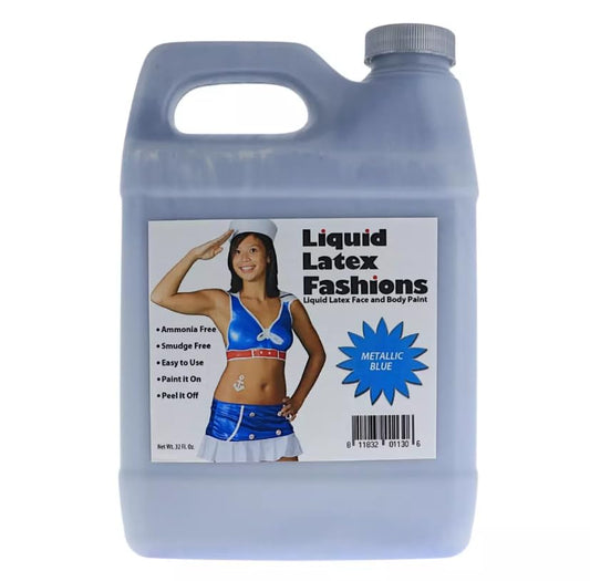 Metallic Blue 32 Oz - Body Paints for Adults and Kids, Creates Stitch, Sonic, Dory, Genie Face Paint & Cosplay, Shimmery Face Paint