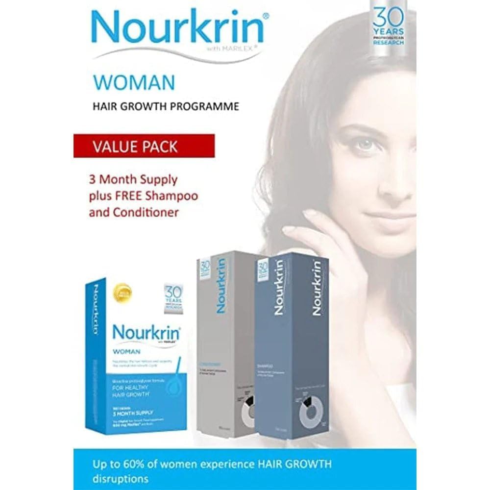Nourkrin Woman Value Pack 180 Tablets,Shampoo and Conditioner