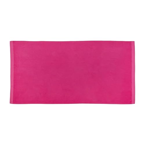 Heavy Weight Jumbo Size Dobby Hem Velour Beach Towel (Pink)