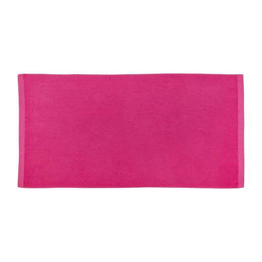 Heavy Weight Jumbo Size Dobby Hem Velour Beach Towel (Pink)