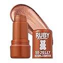 Ruby Kisses So Jelly Highlighter Stick, Cooling Bouncy Gel Highlighter, Buildable Long-Lasting Shimmer, Transfer & Crease Resistant Hydrating Formula