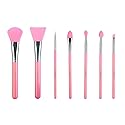 LORMAY 7 Pcs Silicone Brush Applicator Kit for UV Resin Epoxy Art Crafting and Cream Makeup Products (Pink)