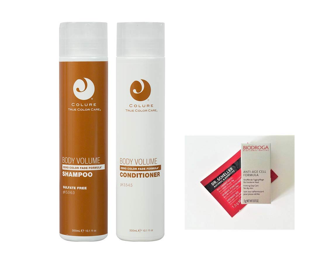 Colure True Color Care BODY VOLUME Shampoo & Conditioner DUO 10.1 oz each + 2 Free Samples. Products are Vegan, Cruelty Free, Organic. FREE