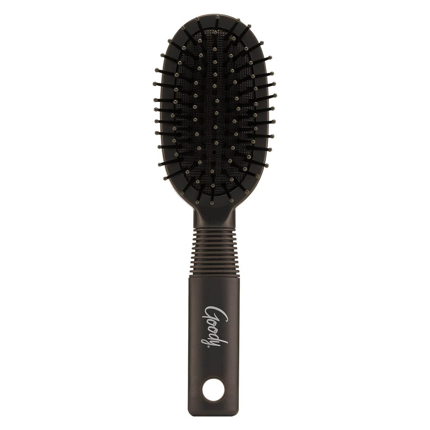 Goody Mini Cushion Hair Brush - Oval Travel Hairbrush for All Hair Types, Tangles Knots With Ease Without Tears or Breakage - Pain-Free Hair