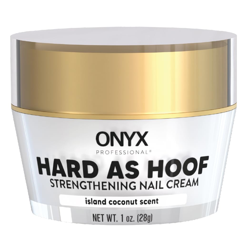 Onyx Professional Hard as Hoof Nail Strengthening Cream, Coconut Scent - Nail Growth and Conditioning Cuticle Cream Stops Splits, Chips, Cracks