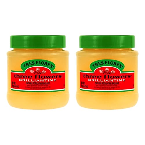 Three Flowers Solid Brilliantine Pomade, Men Hair Styling, 2 pack