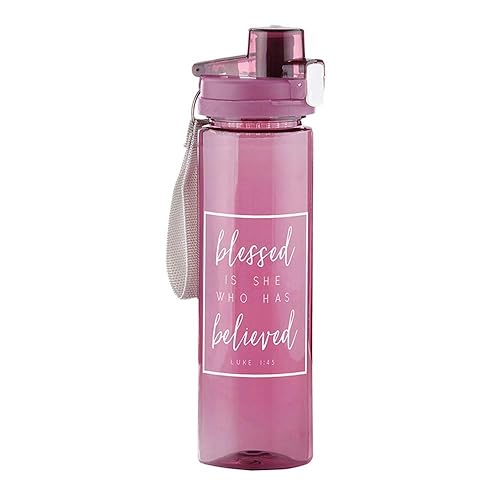 Religious Blessed Is She Who Has Believed Luke 1:45 Water Bottle, 24 Ounce