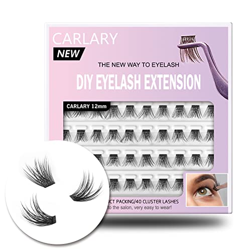 DIY Eyelash Extension, Individual Lashes, 3D Effect Reusable 40 Cluster Lashes, C Curl Fluffy Wispy Individual Eyelash Clusters for Home Eyelash