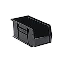 Quantum Storage Systems QUS230 Plastic Storage Stacking Ultra Bin, 10-Inch by 5-Inch by 5-Inch, Black Recycled, Case of 12, QUS230BR