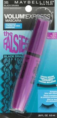 Maybelline New York The Falsies Volum' Express Waterproof Mascara, Black Drama 385, 0.28 Fluid Ounce
