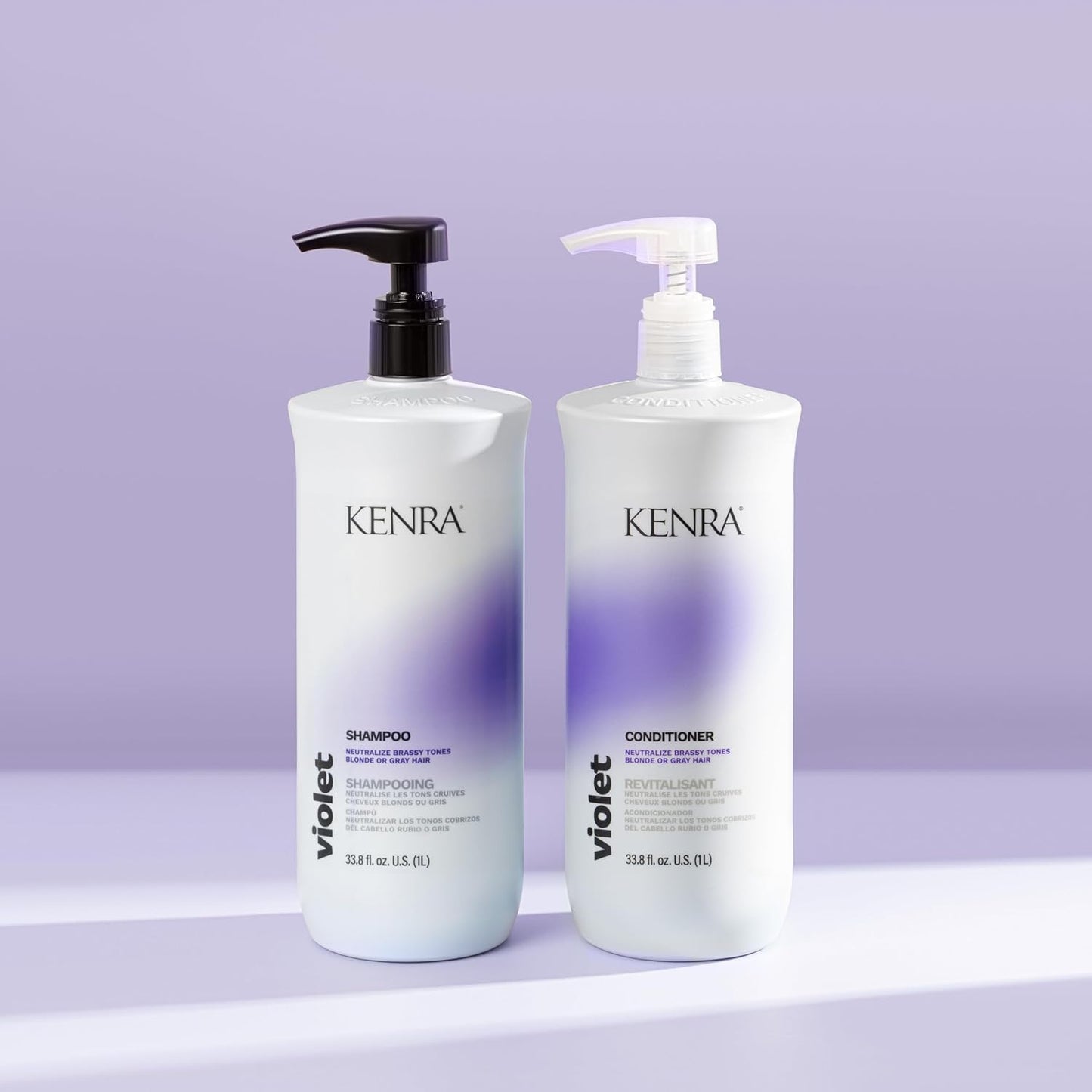 Kenra Violet Shampoo & Conditioner Set | Eliminates Brassy Tones | Purple Pigment + Deposit | Neutralizes Yellow | Moisturizes Processed Hair |