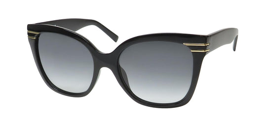 Sean John Sjlos2010 Cat Eye Sunglasses Glamorous Design Signature Logo Womens [55-18-145, black]