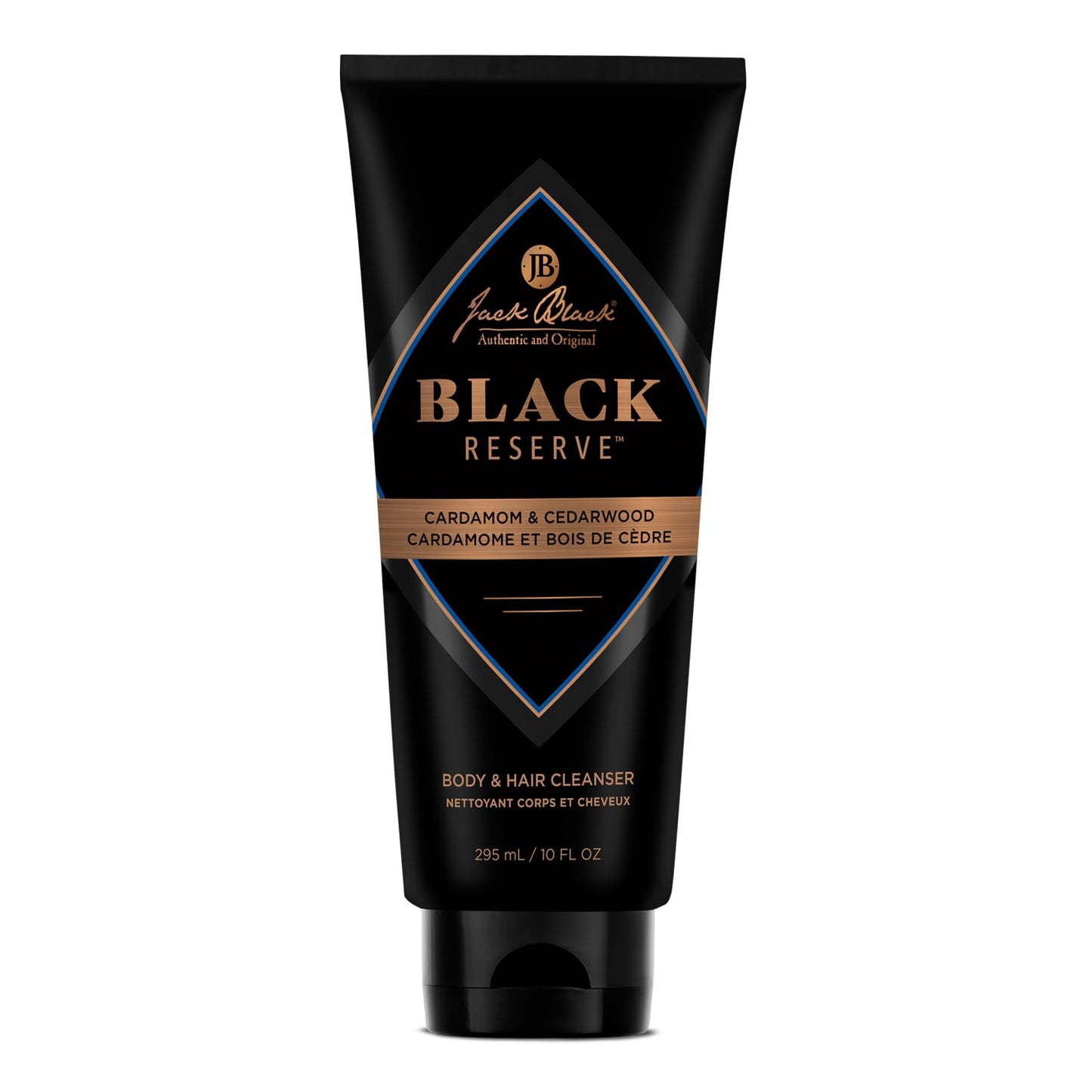 Jack Black - Black Reserve Body & Hair Cleanser, 10 Fl Oz - Cardamom & Cedarwood - Men’s Body Wash, Shampoo Haircare, Dual-Purpose Men’s Cleanser