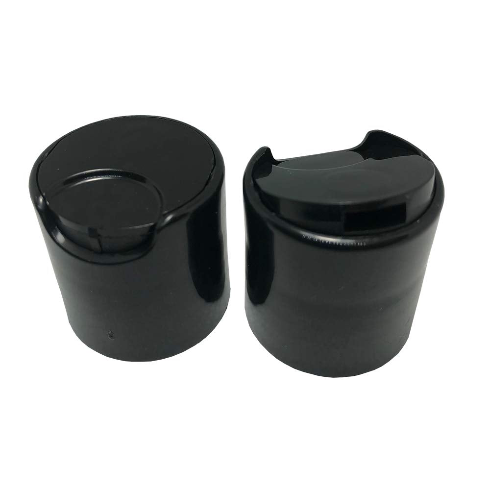 25 PCS Empty White HDPE Bottle 8oz - Cosmo Round Plastic Bottles - 24/410 Neck Black Disc Cap - 24 mm Foil Pressure Seal for Freshness and Leak