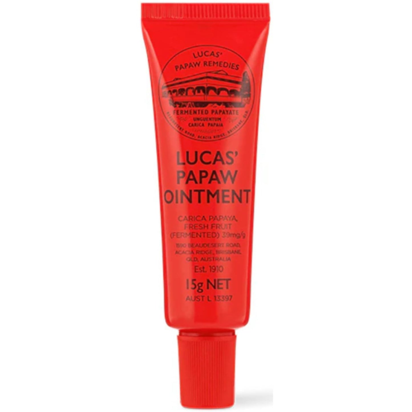 Lucas Papaw Ointment - 15g Tube with Lip Applicator - Multi-Purpose Balm for Chapped Lips, Minor Burns, Sunburn, Cuts, Insect Bites, and Diaper Rash