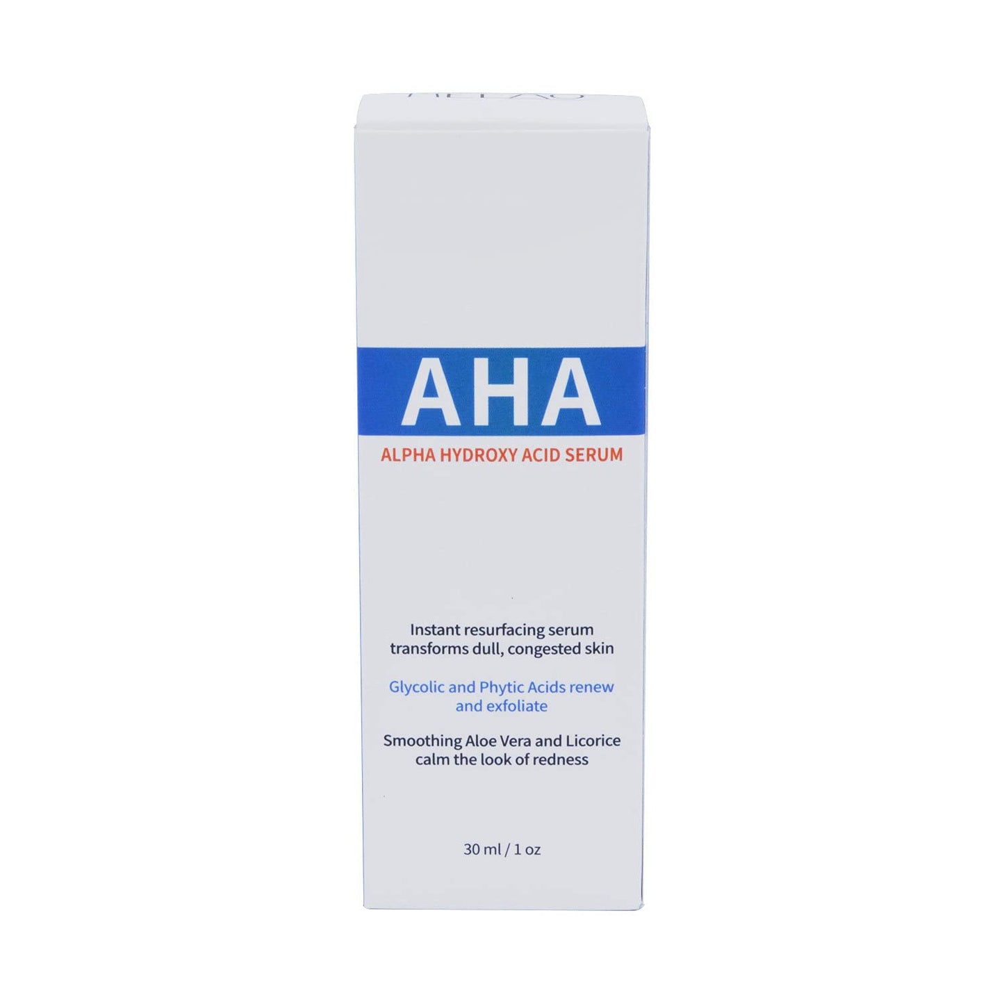AHA Alpha Hydroxy Acid Serum Renewal Serum, Instand Resurfacing Serum Transforms Dull Congested Skin, Exfoliate Serum, 30ml