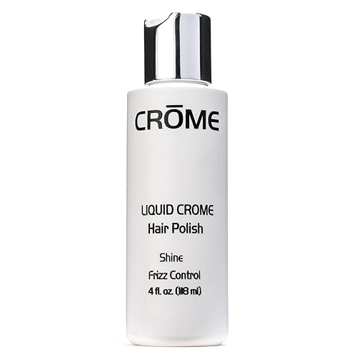 CROME Liquid Hair Polish Serum 4 oz for Taming and Styling Frizzy Curly Hair - Alcohol Free Moisturizer with Heat and Humidity Protection - Adds Shine