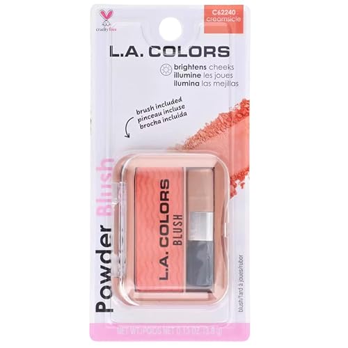 L.A Colors Powder Blush with Applicator, C62240 creamsicle, 0.13 Oz