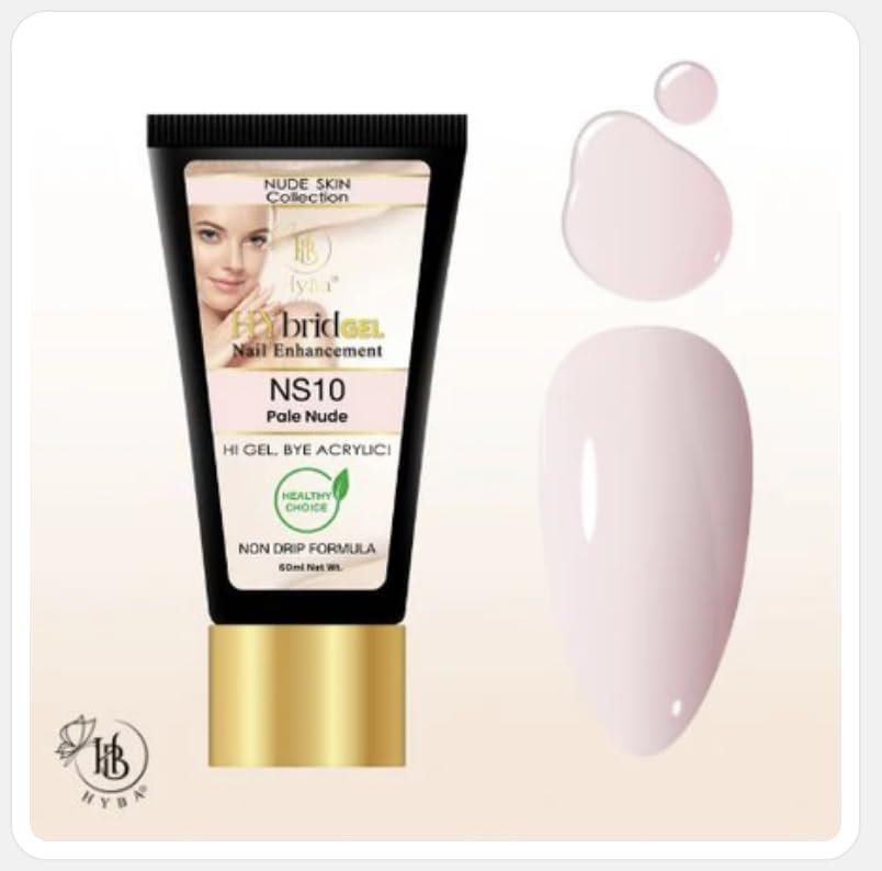 HyGEL Hybrid Nail Gel, Nude Skin Collection SINGLES, 60ml (Pale Nude, NS10) Beauty & Personal Care HYBA