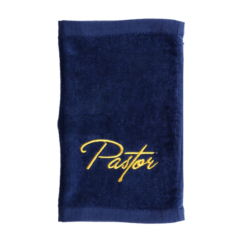 Swanson Christian Products Embroidered Hand Towels - 'Pastor' - Gifts for Pastor, Clergy, & Ministers - Pastor Towel - Hand Towel with Gold Lettering…