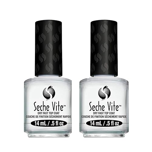 Seche Vite Dry Fast Top Coat for Nail Polish and Manicure, 0.5 oz, 2-pack