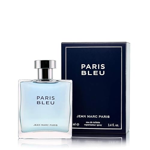 Jean Marc Paris Paris Bleu Homme Eau de Toilette Spray, 3.4 fl. oz., blue, Men's Cologne, Fresh Cologne, Notes of Bergamot, Lavender and Leather
