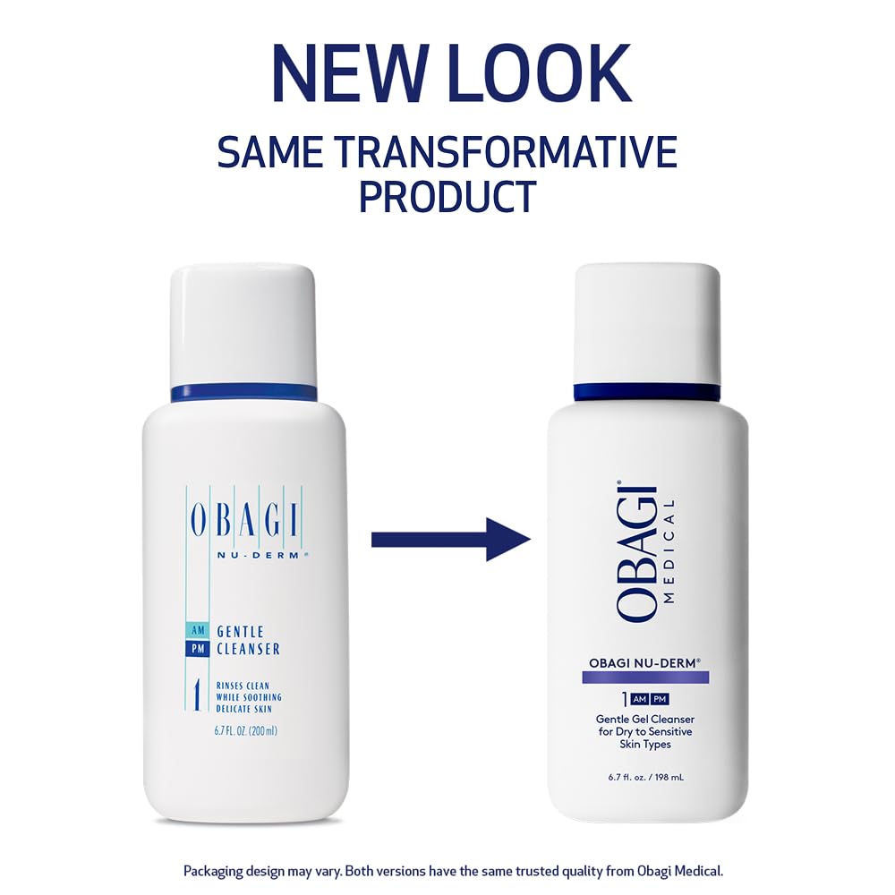 Obagi Nu-Derm Gentle Cleanser - Daily Facial Wash Gently Removes Dirt, Oil, Makeup & Impurities - Skincare Cleanser for Normal, Dry & Sensitive Skin