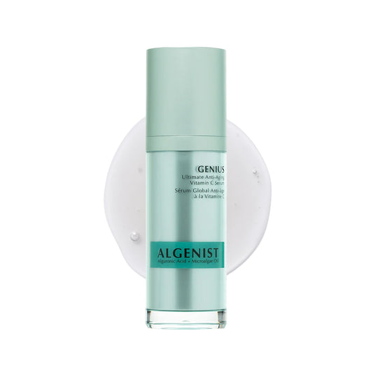 Algenist GENIUS Vitamin C Serum for Face - Anti Aging Serum with Alguronic Acid, Niacinamide & Microalgae Oil - Helps Brighten, Even Skin Tone, Reduce