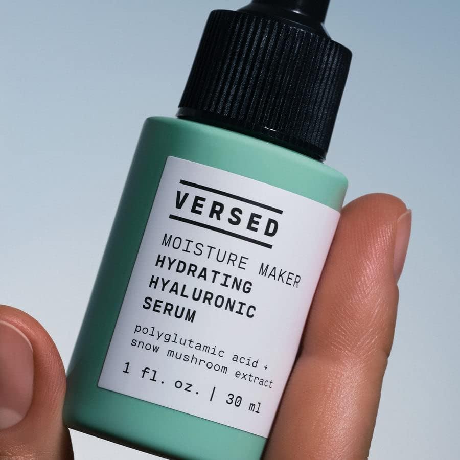 Versed Moisture Maker Hydrating Hyaluronic Serum - Lightweight Face Serum for Dry Skin With Moisturizing Polyglutamic Acid + Snow Mushroom Extract