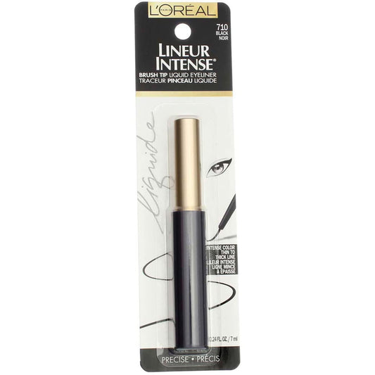 L'Oreal Paris Lineur Intense Brush Tip Liquid Eyeliner, 710 Black (Pack of 2)