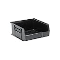 Quantum Storage Systems Quantum QUS235 Plastic Storage Stacking Ultra Bin, 10-Inch by 11-Inch by 5-Inch, Black Recycled, Case of 6