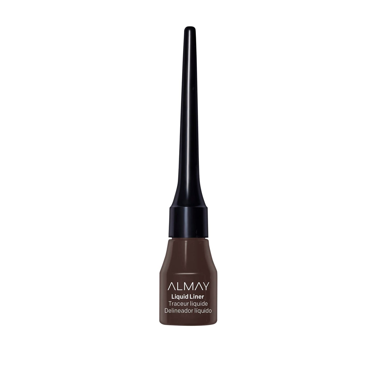 Almay Liquid Eyeliner, Waterproof, Fade-Proof Eye Makeup, Easy-to-Apply Liner Brush (Packaging May Vary), 222 Brown