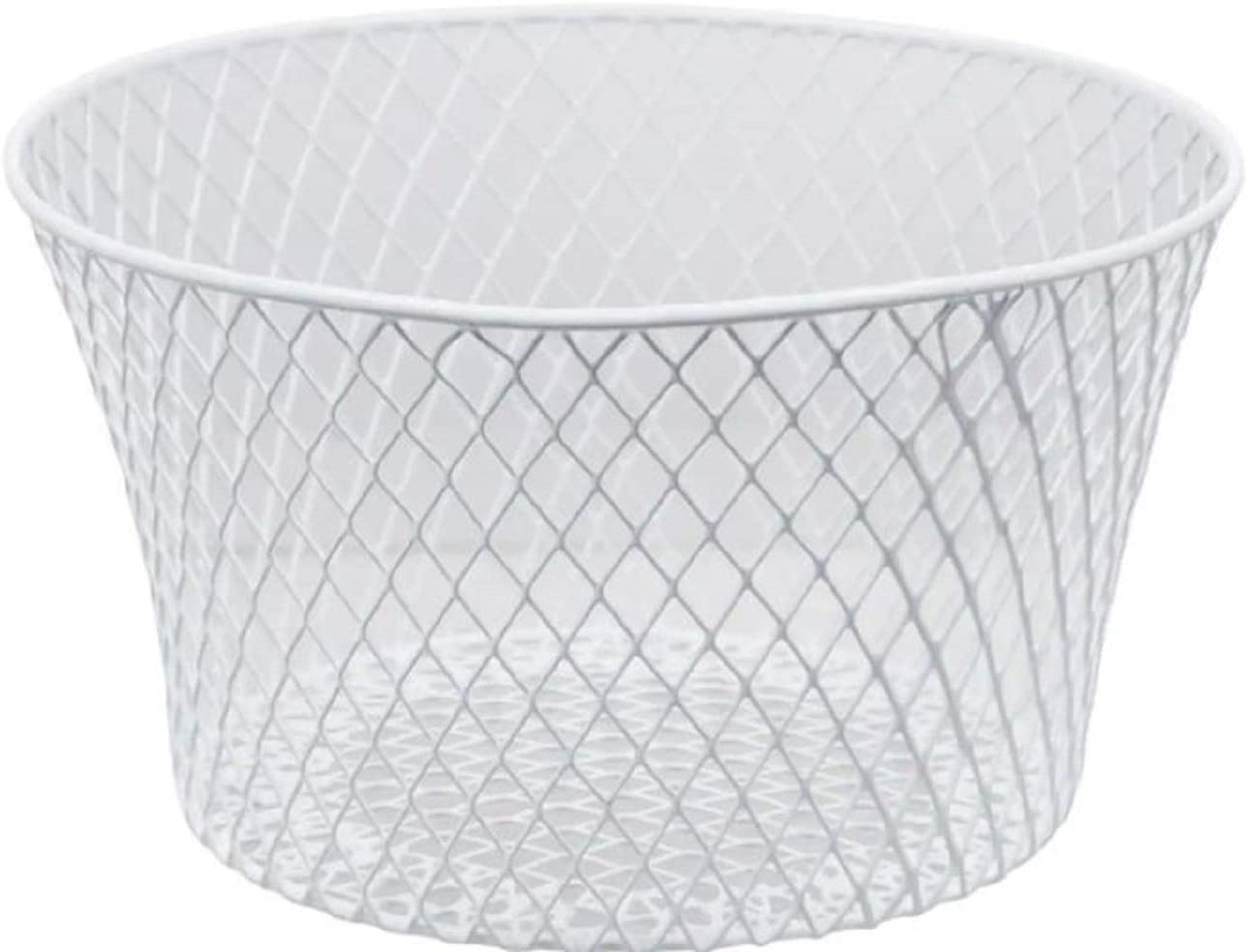 Small Metal Rectangular, Oval and Round Wire Baskets with or without Handles, Black and White, 4-ct Sets (Oval White Without Handles)