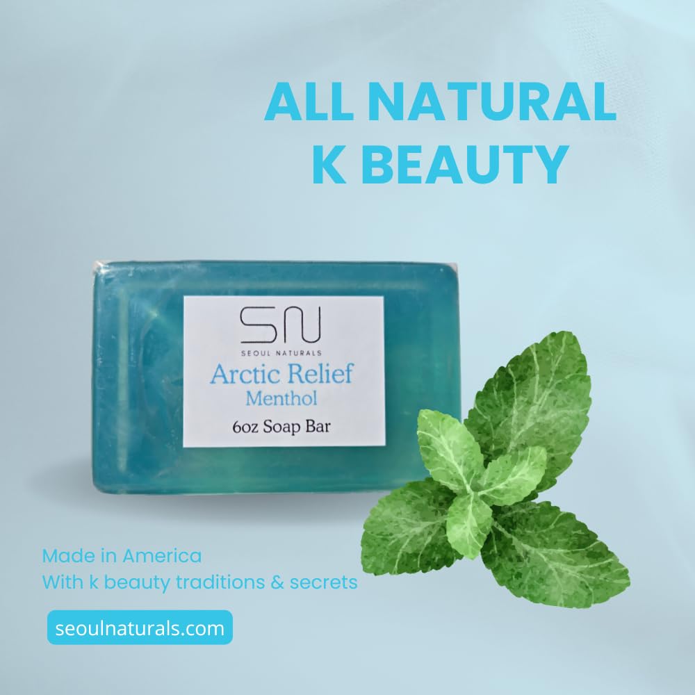 Seoul Naturals Arctic Relief Menthol Soap with Wintergreen and Arnica Oil, k beauty, 6 oz Beauty & Personal Care Seoul Naturals