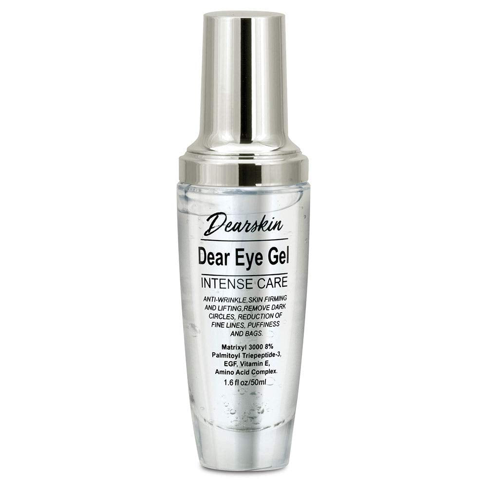 Dearskin Eye Gel Dark Circles and Puffiness, Soft & Smooth Eye Gel for Dark Circles and Wrinkles with Matrixyl 3000 8% Aloe Vera and Botanical