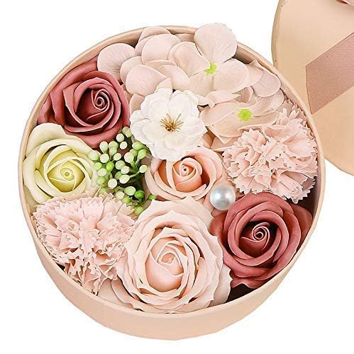 Luxury Beautiful Flora Scented Roses/Carnation Flower Bath Soap with Stem, Flower Soap in Gift Box, Gift for Birthday/Valentine's Day/Mother's Day